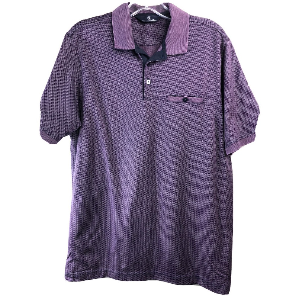 HART SCHAFFNER MARX Mens M Polo Shirt‎ Purple Blue
